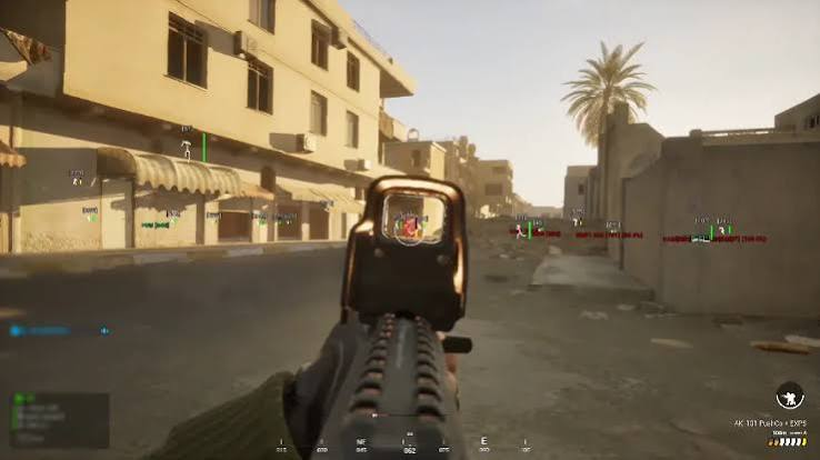 Squad cheats skeleton ESP and player boxes in urban combat